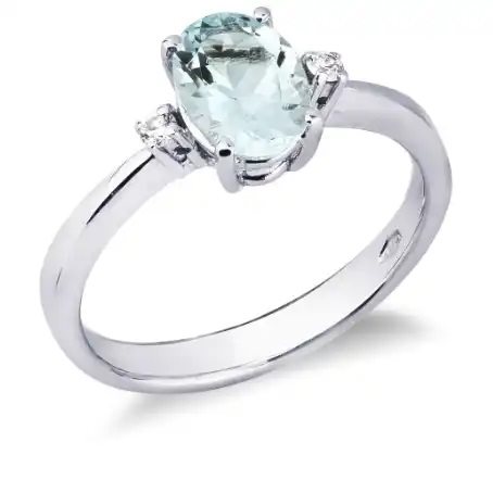 Anello Promesse Donna in Oro Acquamarina 1.00 Ct AFAQ5 - AFAQ5